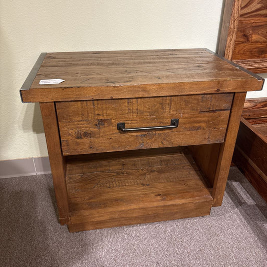 Rustic Wood & Metal Accent Nightstand C NIGHTSTANDS