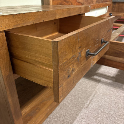 Rustic Wood & Metal Accent Nightstand