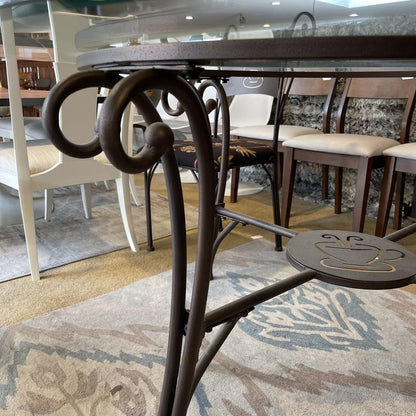 Round Glass Top Metal Base Cafe Table and Chairs SET