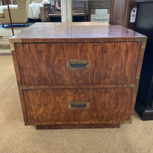 Campaign Style Two Drawer Night Stand C NIGHTSTANDS
