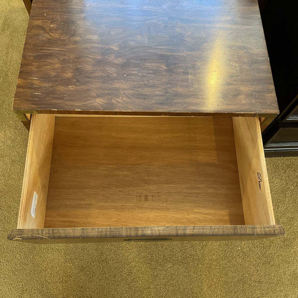 Campaign Style Two Drawer Night Stand
