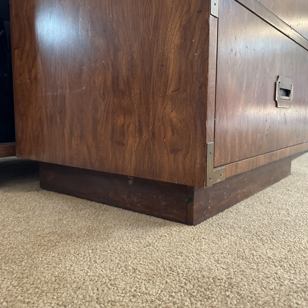 Campaign Style Two Drawer Night Stand