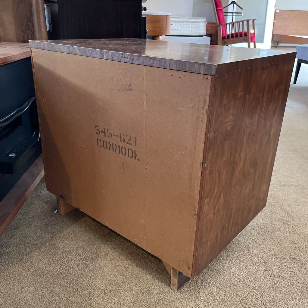Campaign Style Two Drawer Night Stand