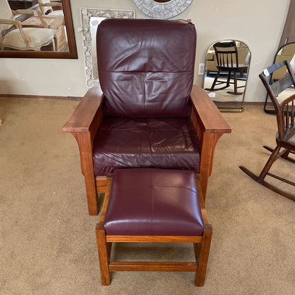 Mission Style Recliner Chair + Ottoman