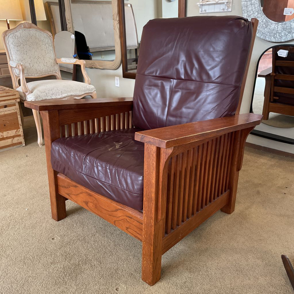 Mission Style Recliner Chair + Ottoman