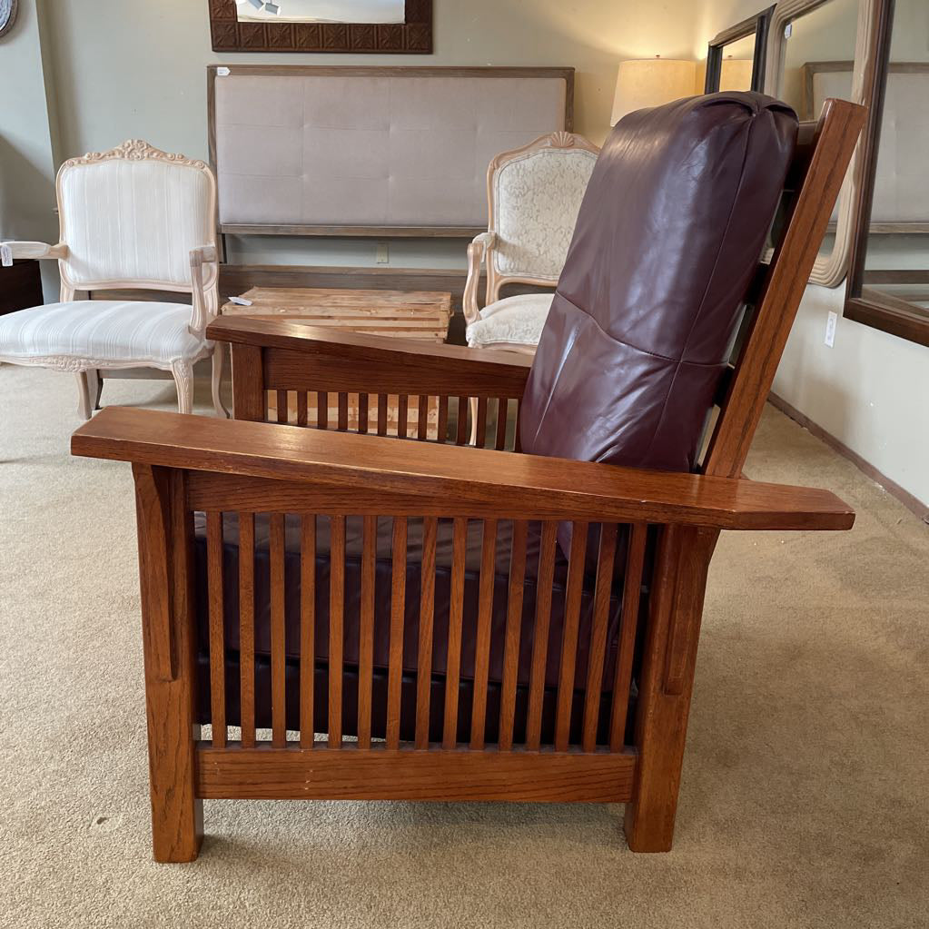 Mission Style Recliner Chair + Ottoman