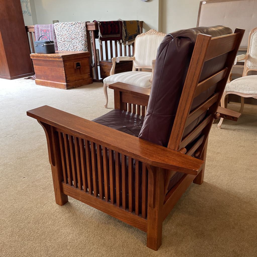 Mission Style Recliner Chair + Ottoman
