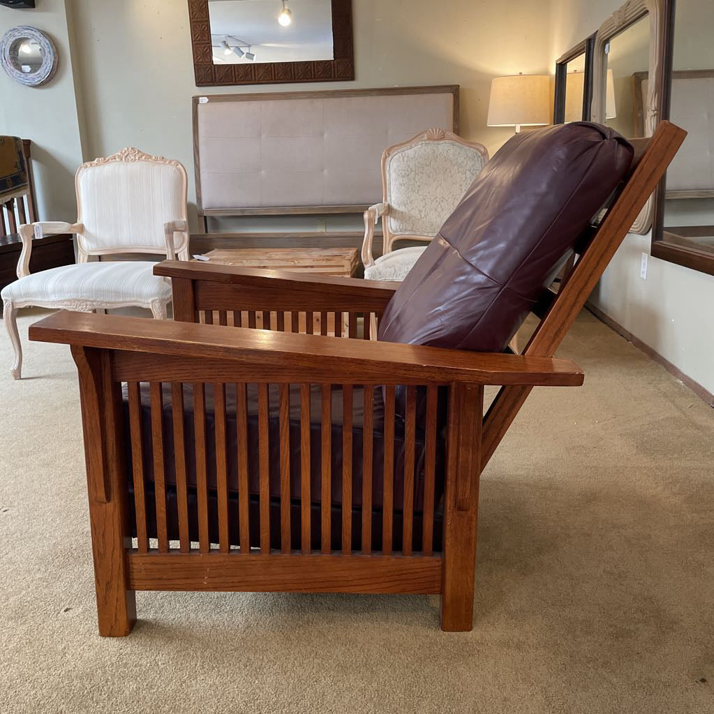 Mission Style Recliner Chair + Ottoman