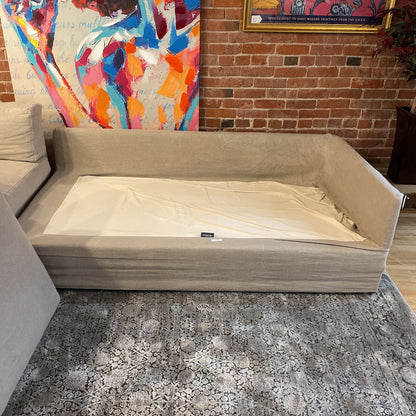 Cisco Allister Iris Flax Linen RAF Sectional Sofa