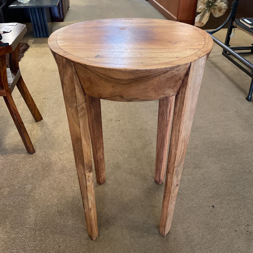 Tall Wooden Round Side Table C SIDE TABLES