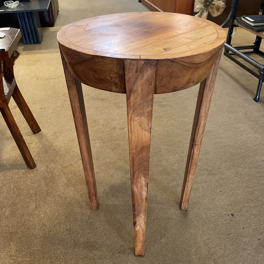 Tall Wooden Round Side Table C SIDE TABLES