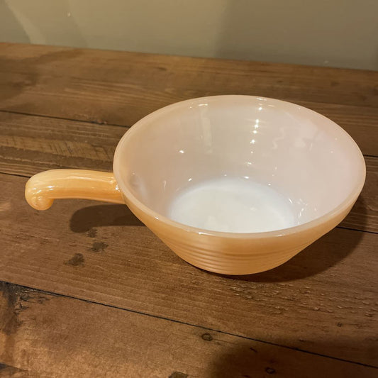 Fire King Peach Lustre Bowl with Handle SMALLS