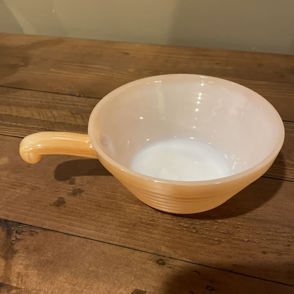 Fire King Peach Lustre Bowl with Handle SMALLS