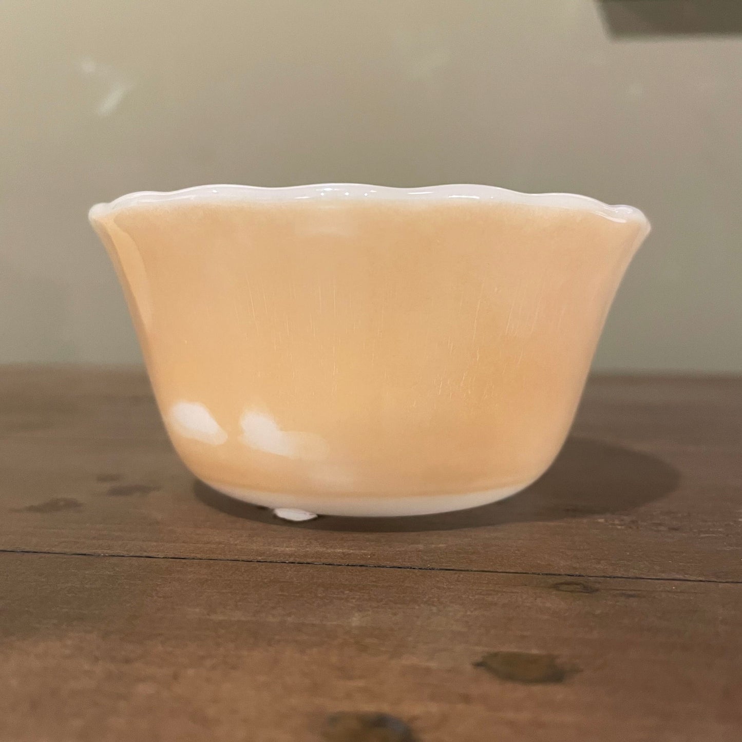 Fire King Peach Lustre Cup with Scalloped Rim SMALLS