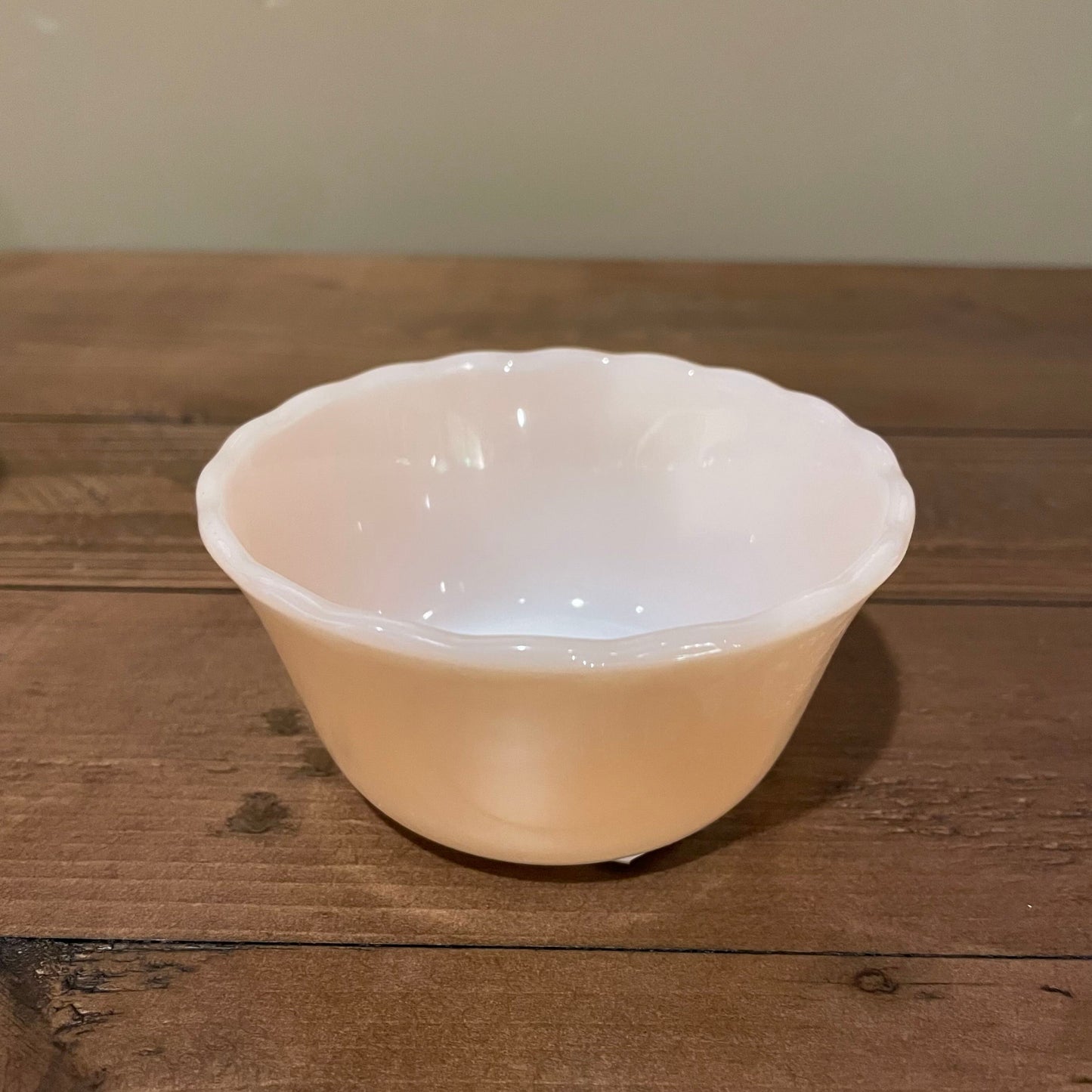 Fire King Peach Lustre Cup with Scalloped Rim SMALLS