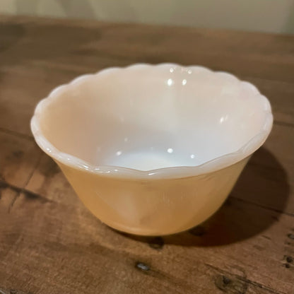 Fire King Peach Lustre Cup with Scalloped Rim SMALLS