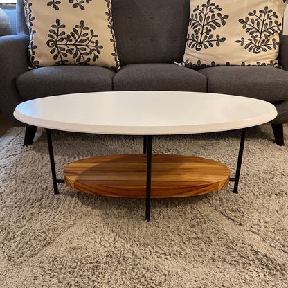 Madison Park White & Blonde 2 Tier Coffee Table