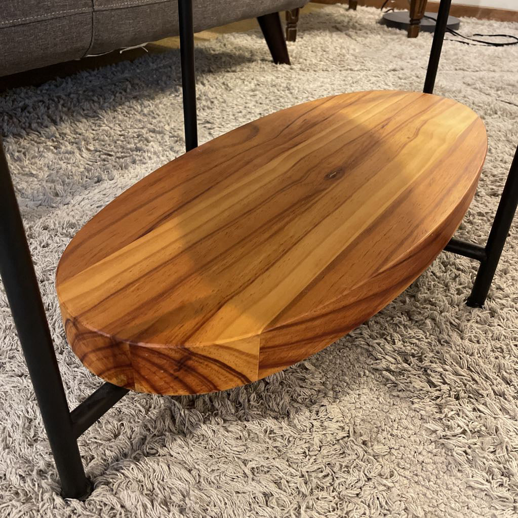 Madison Park White & Blonde 2 Tier Coffee Table