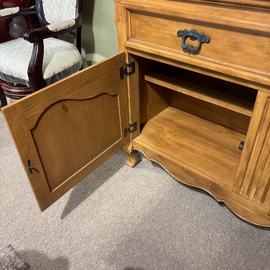 Contemporary Natural Wood Sideboard