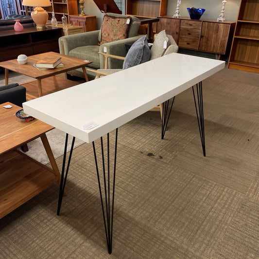 Modern White Hairpin Leg Console C CONSOLE TABLES