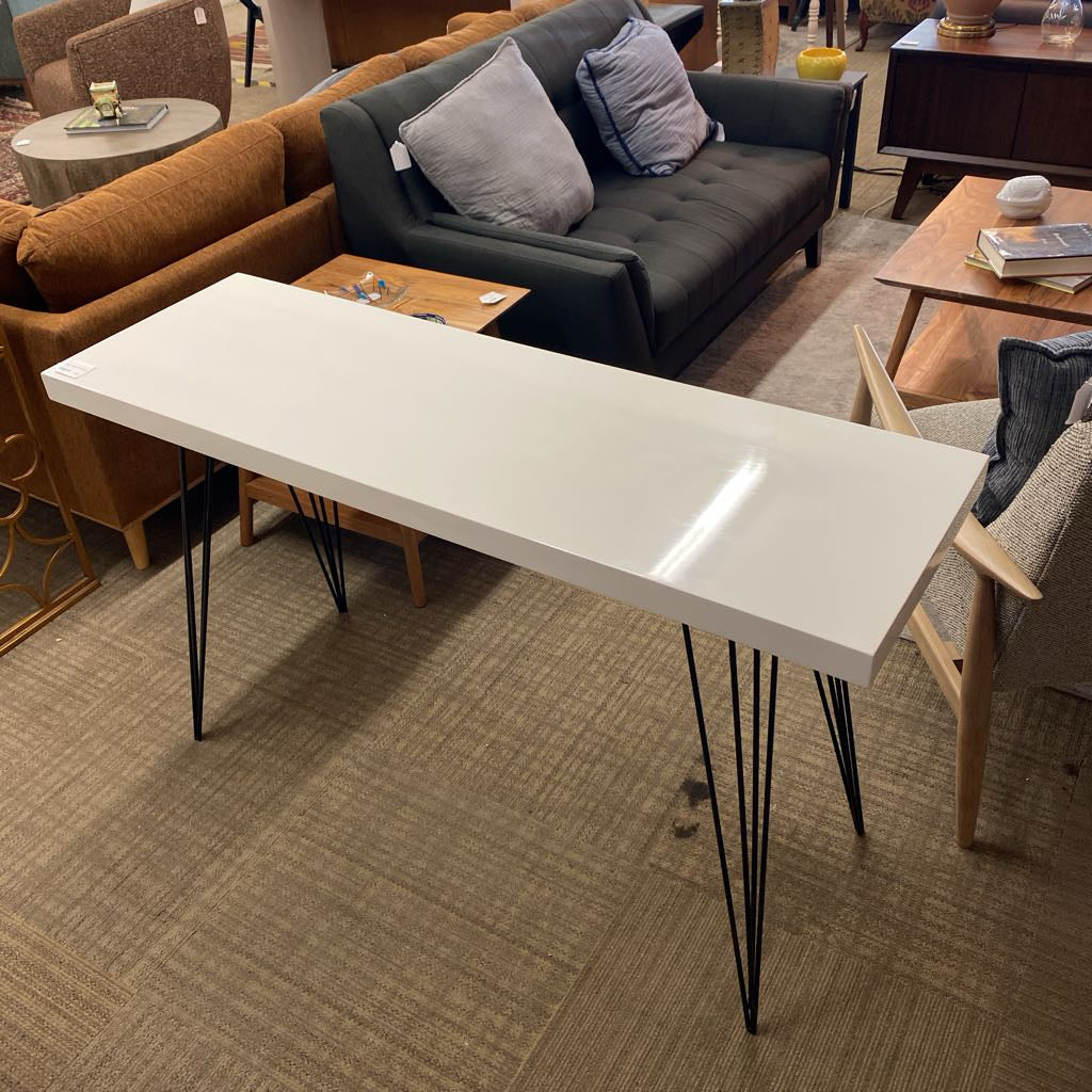 Modern White Hairpin Leg Console