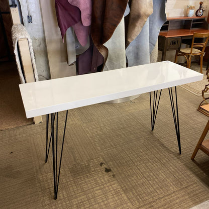 Modern White Hairpin Leg Console