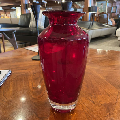 Deep Red Round Glass Vase SMALLS