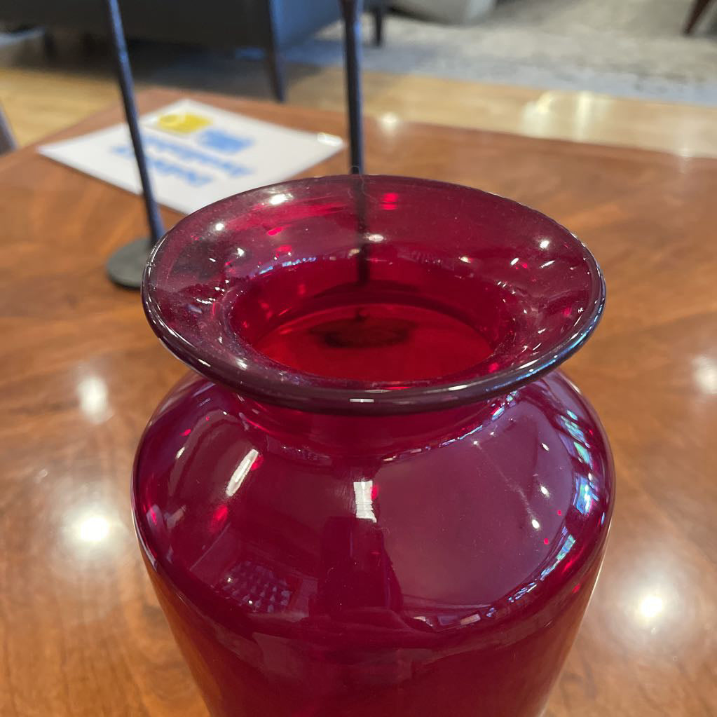 Deep Red Round Glass Vase SMALLS