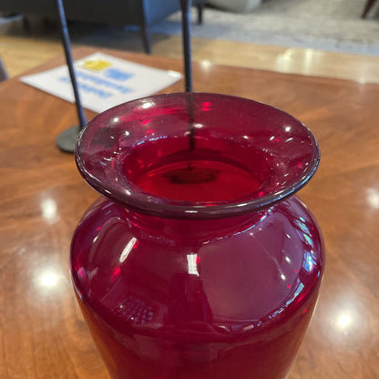 Deep Red Round Glass Vase SMALLS