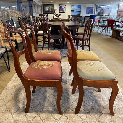 Vintage Floral Cushion Dining Chair SET OF 4-- AS IS C DINING CHAIRS