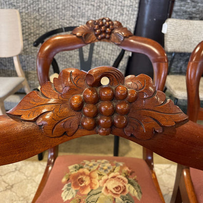 Vintage Floral Cushion Dining Chair SET OF 4-- AS IS C DINING CHAIRS