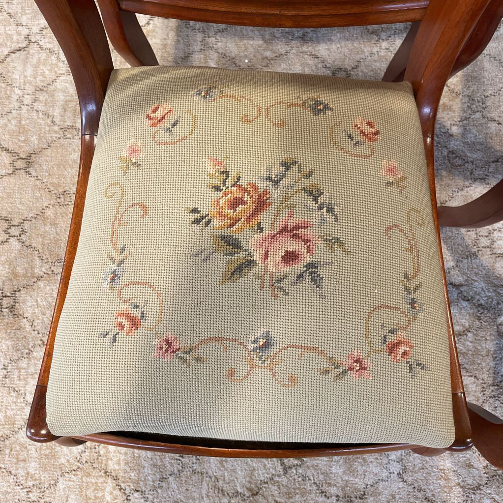 Vintage Floral Cushion Dining Chair SET OF 4-- AS IS C DINING CHAIRS