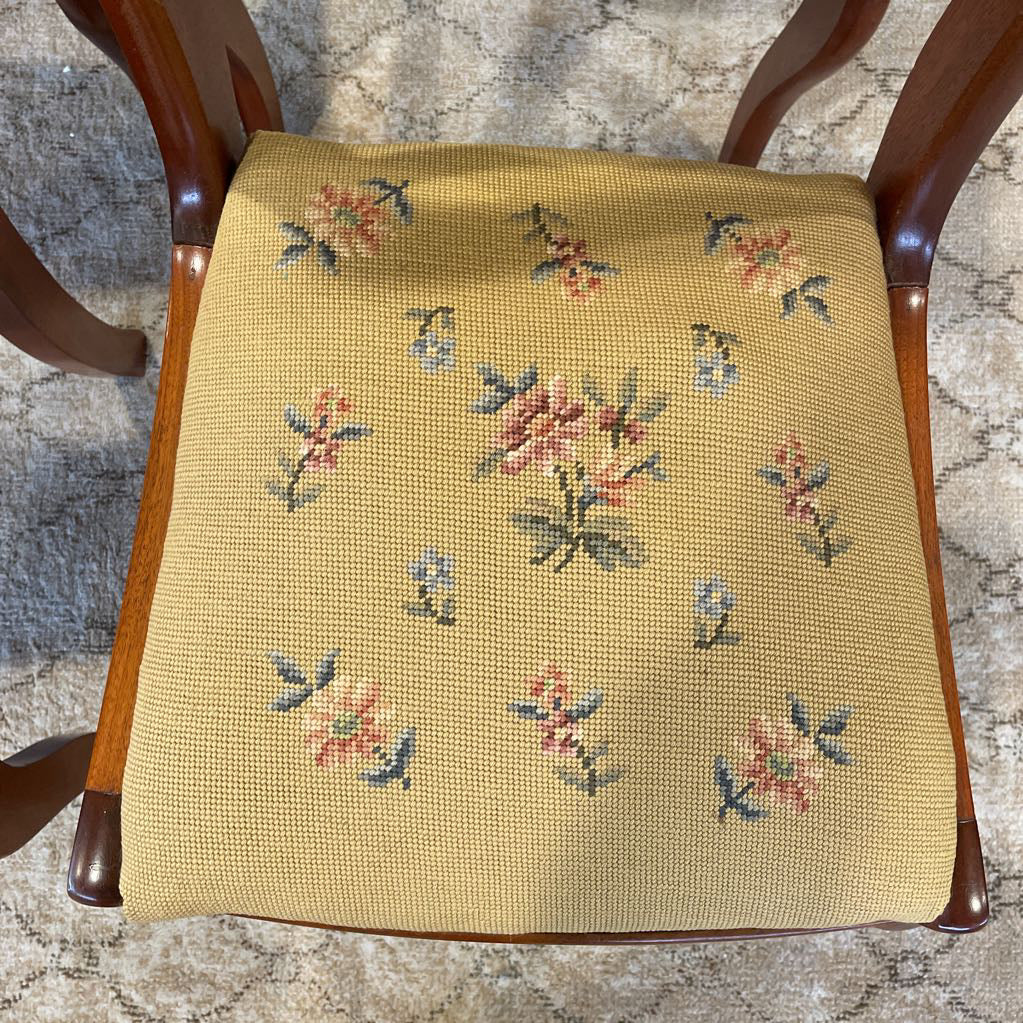 Vintage Floral Cushion Dining Chair SET OF 4-- AS IS C DINING CHAIRS