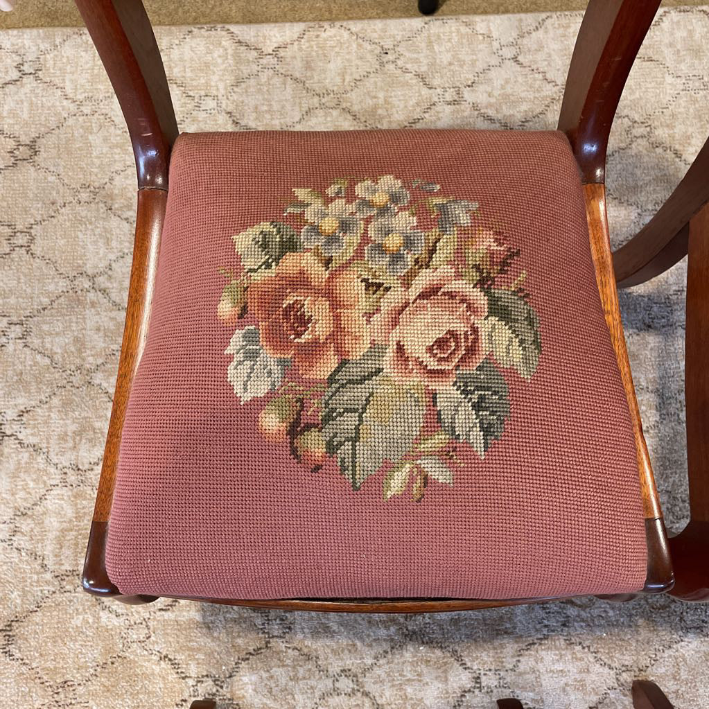 Vintage Floral Cushion Dining Chair SET OF 4-- AS IS C DINING CHAIRS