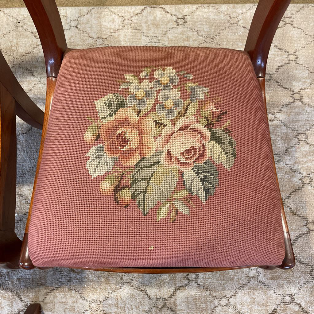 Vintage Floral Cushion Dining Chair SET OF 4-- AS IS C DINING CHAIRS