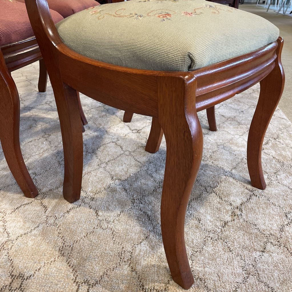 Vintage Floral Cushion Dining Chair SET OF 4-- AS IS C DINING CHAIRS