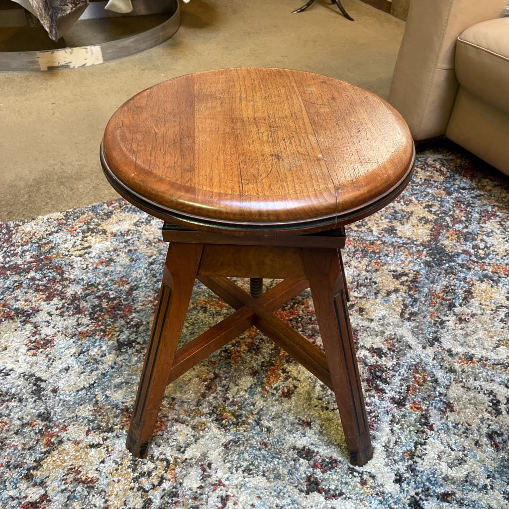 Arts & Crafts Antique Wood Piano Stool