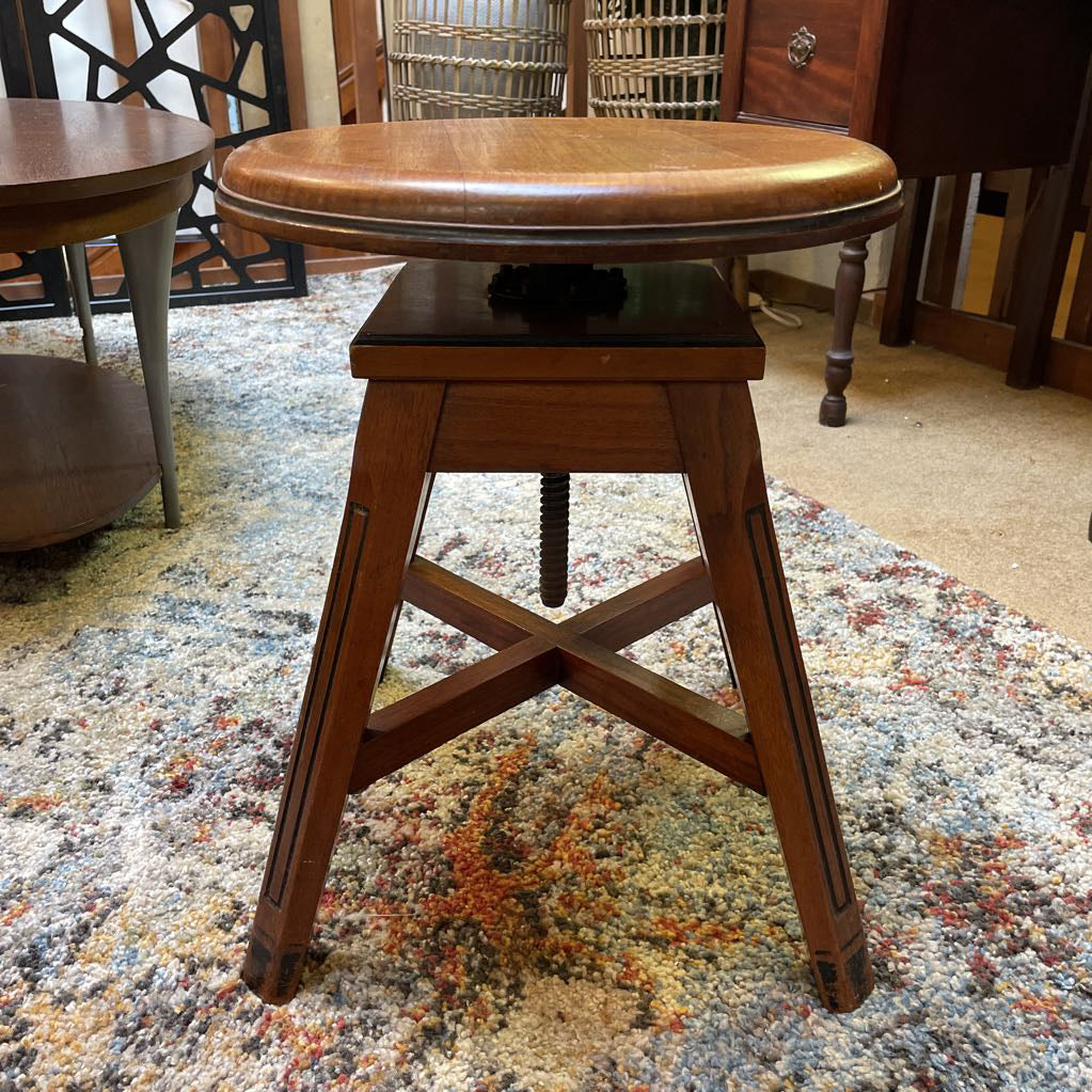 Arts & Crafts Antique Wood Piano Stool