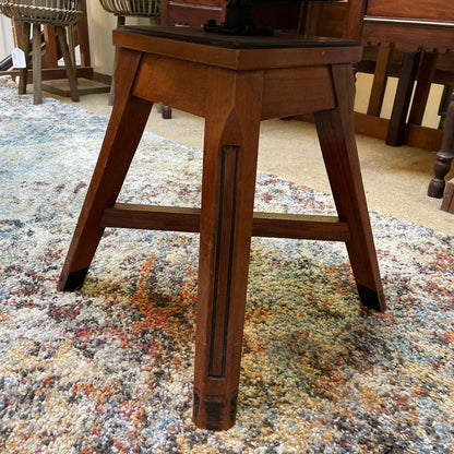 Arts & Crafts Antique Wood Piano Stool