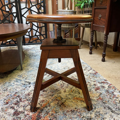 Arts & Crafts Antique Wood Piano Stool