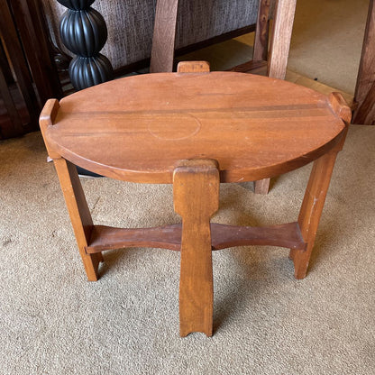 Round Wood Rustic Side Table