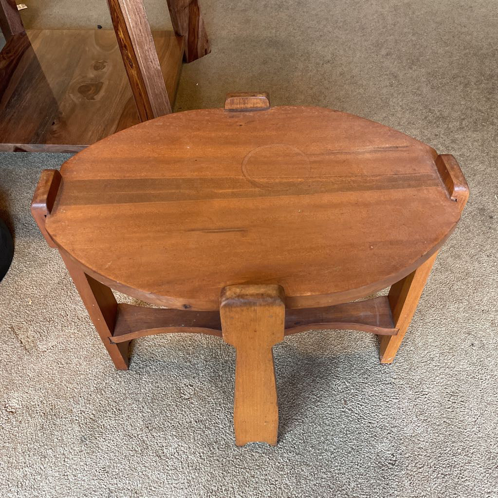Round Wood Rustic Side Table