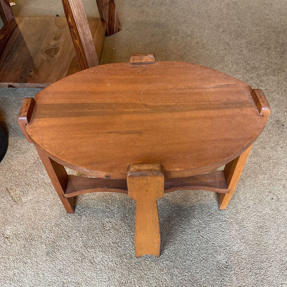 Round Wood Rustic Side Table