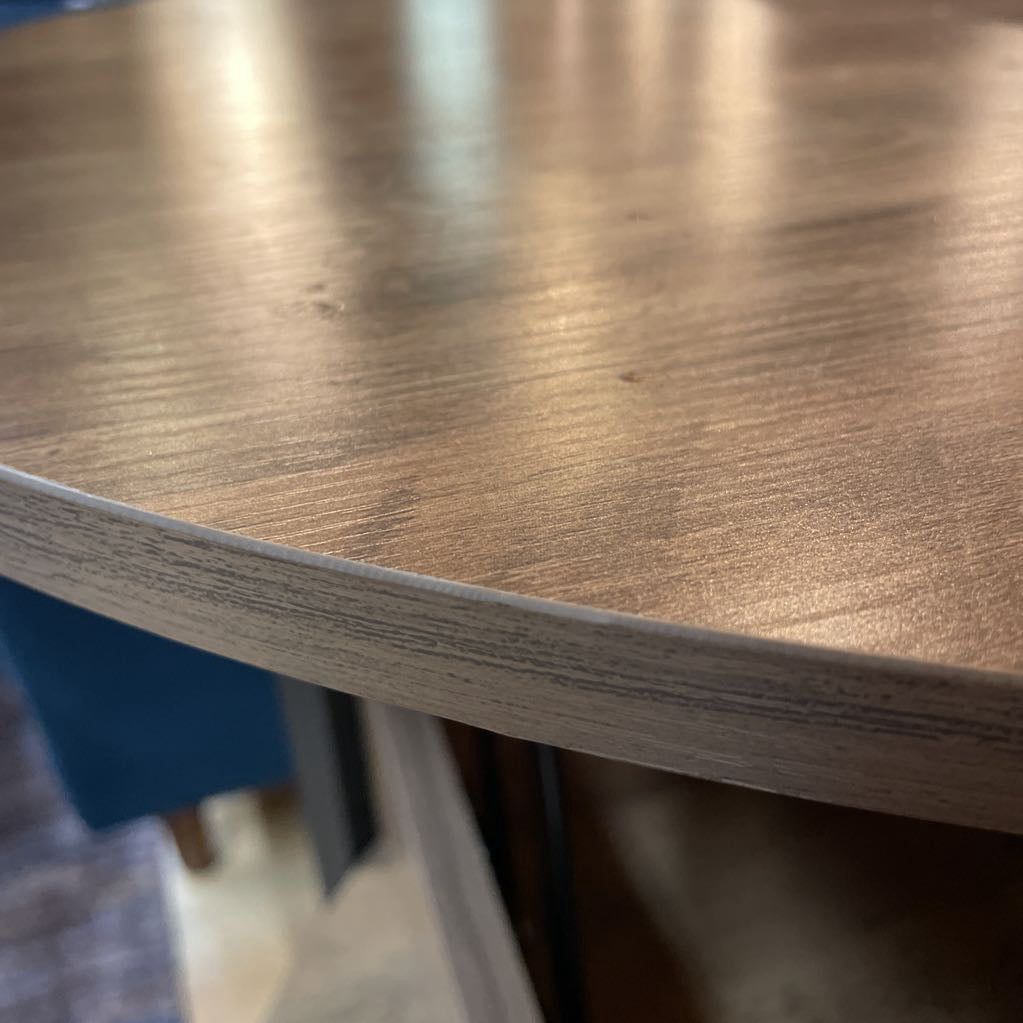 Round Wood + Metal Lift Top Coffee Table