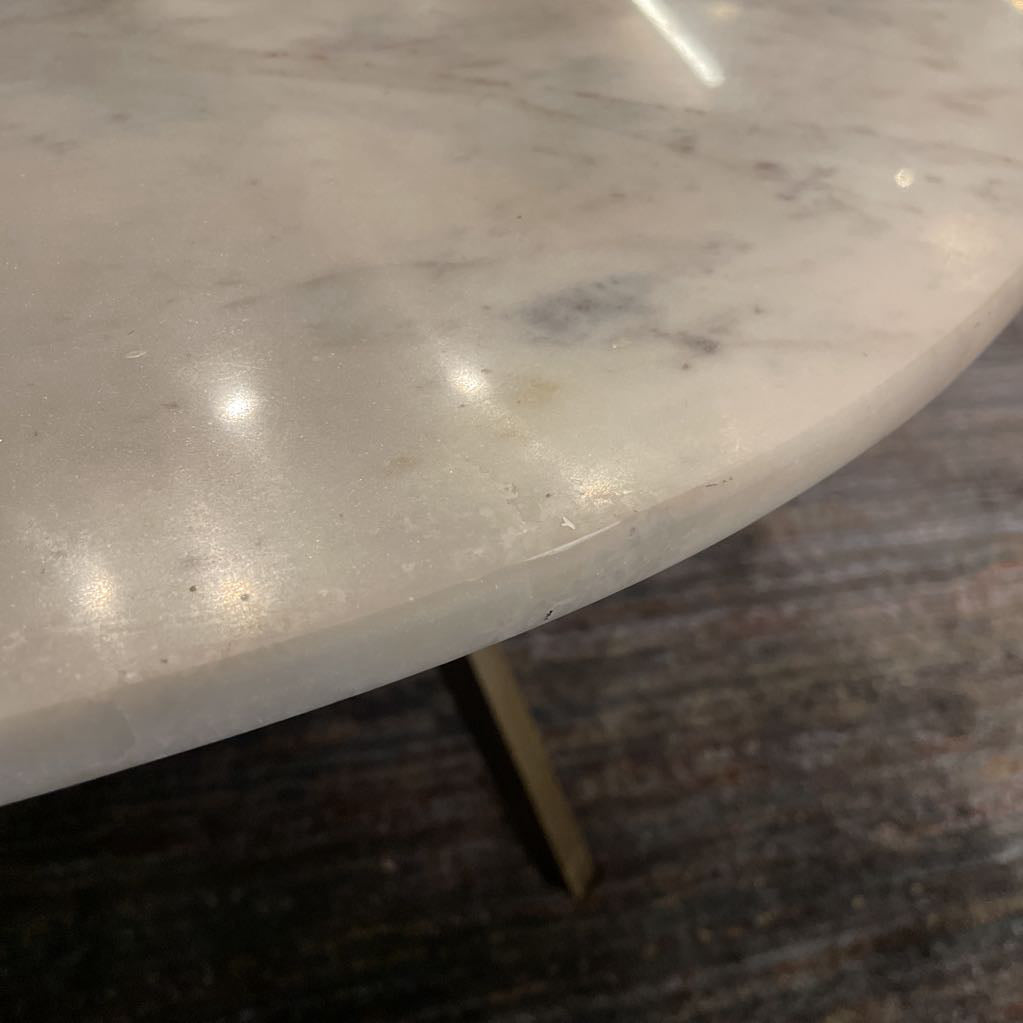 Round Marble Top Coffee Table w/ Metal Legs