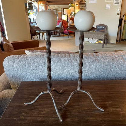 Metal Twist Candleholder SET OF 2