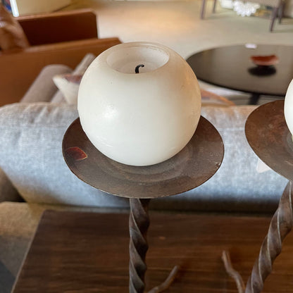 Metal Twist Candleholder SET OF 2