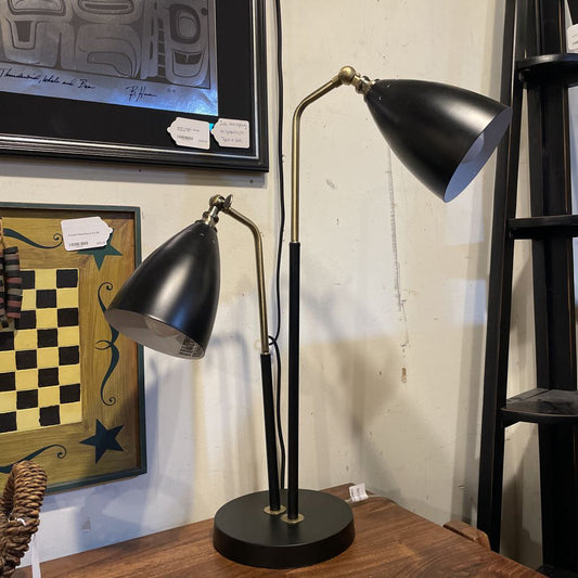 Black & Matte Gold 2 Bullet Light Desk Lamp LAMPS