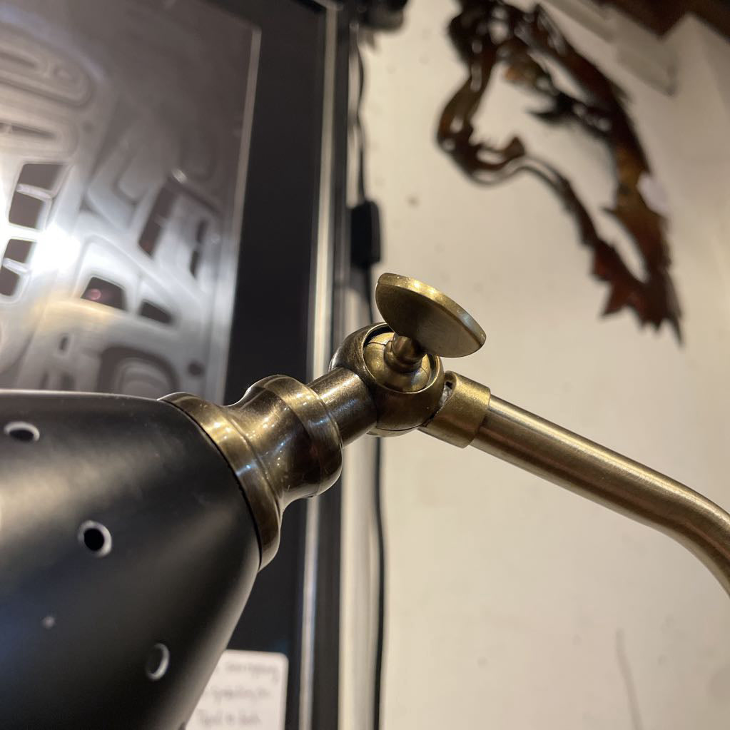 Black & Matte Gold 2 Bullet Light Desk Lamp
