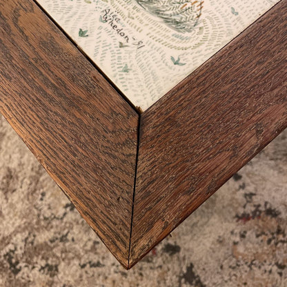 Family In Park Tile Scene Oak Coffee Table